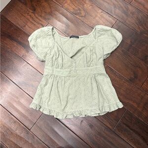 Brandy Melville Green Cap Sleeve Top